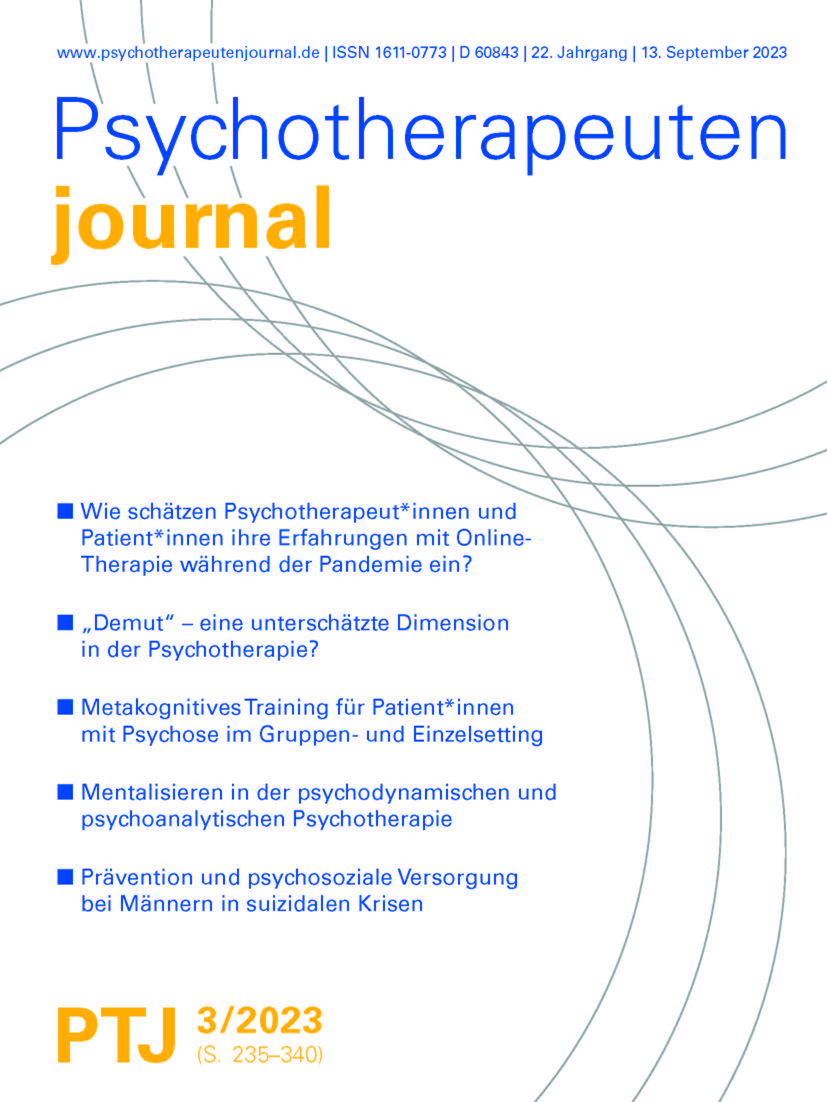 Cover Psychotherapeutenjournal 3/2023