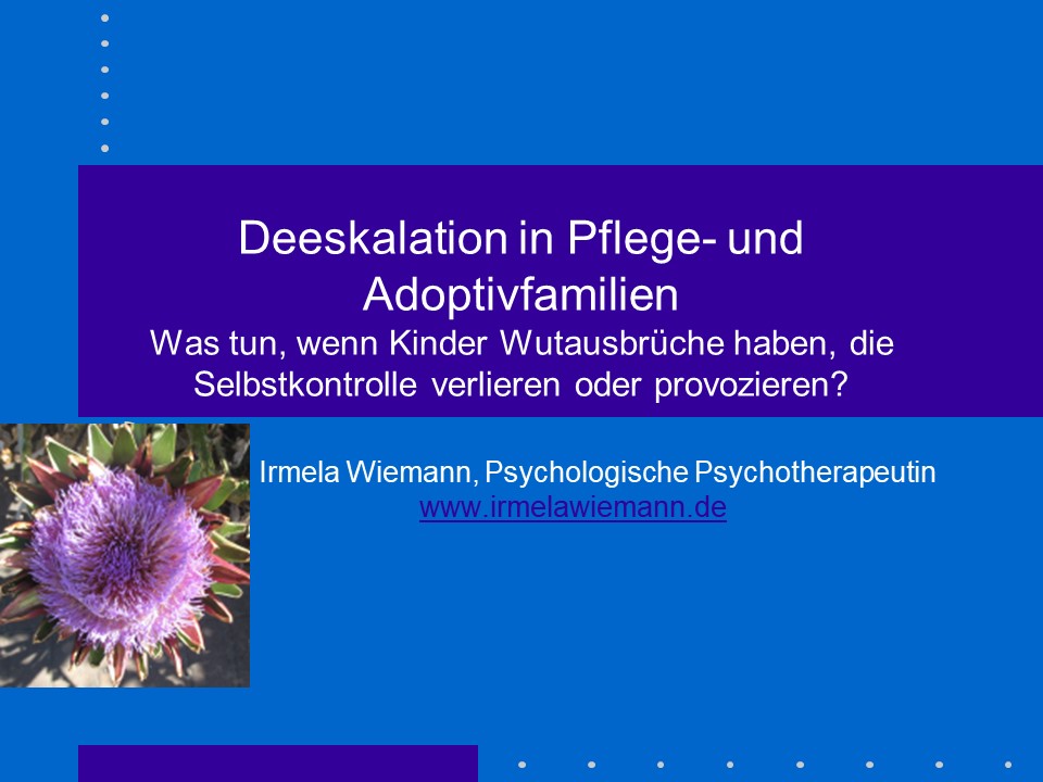 Präsentation: »Deeskalation« in Pflege- und Adoptivfamilien